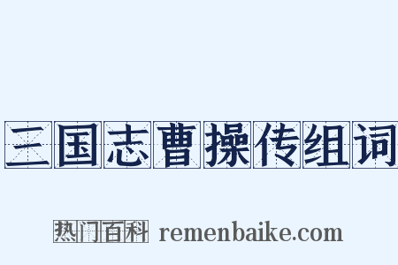 三国志曹操传组词是什么意思的图片